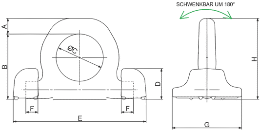 Zeichnung: Anschlagringbock Güteklasse 10 (mit LC gestempelt)