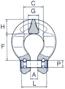 Zeichnung: Omega-Schäkel