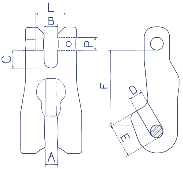 Zeichnung: Verkürzungsklaue ohne Sicherung