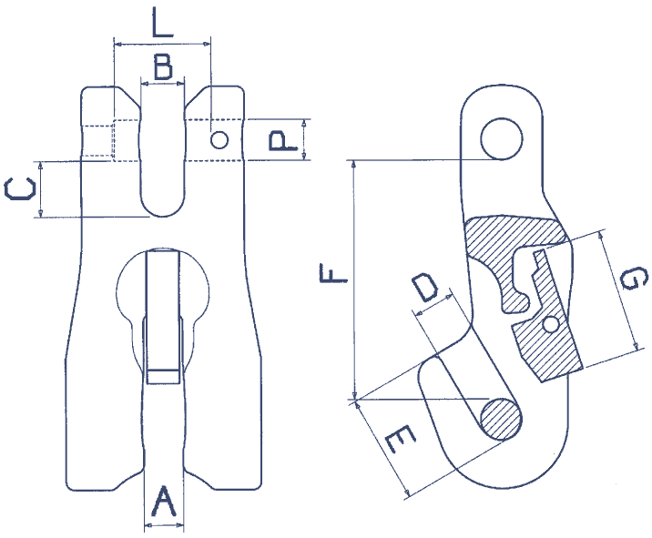 Zeichnung: Verkürzungsklaue mit Sicherung