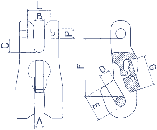 Zeichnung: Verkürzungsklaue mit Sicherung