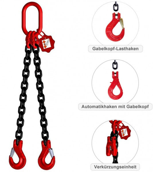 KETTENGEHÄNGE 2-Strang | GK 10 | 2700 kg (0-45°) | T1 | 1 m