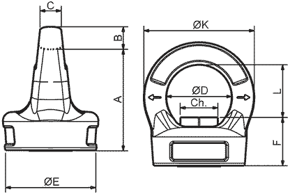 Zeichnung: Ringmutter variabel Güteklasse 10
