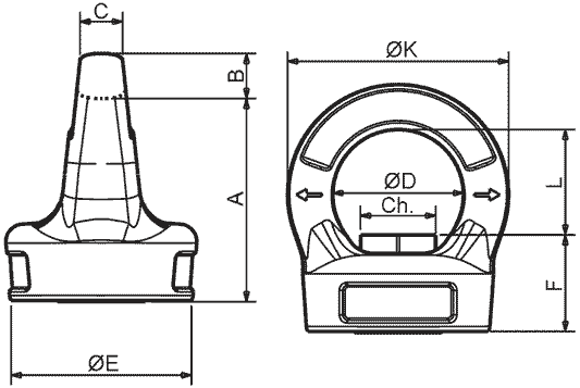 Zeichnung: Ringmutter variabel Güteklasse 10