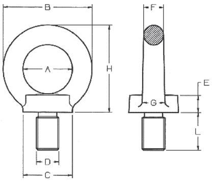 Zeichnung: Ringschraube fix Güteklasse 8