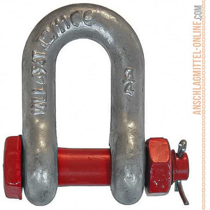 Schäkel gerade, mit Mutter und Splint